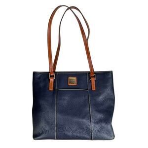 Like New Dooney & Bourke Navy Pebble Leather Lexington Bag